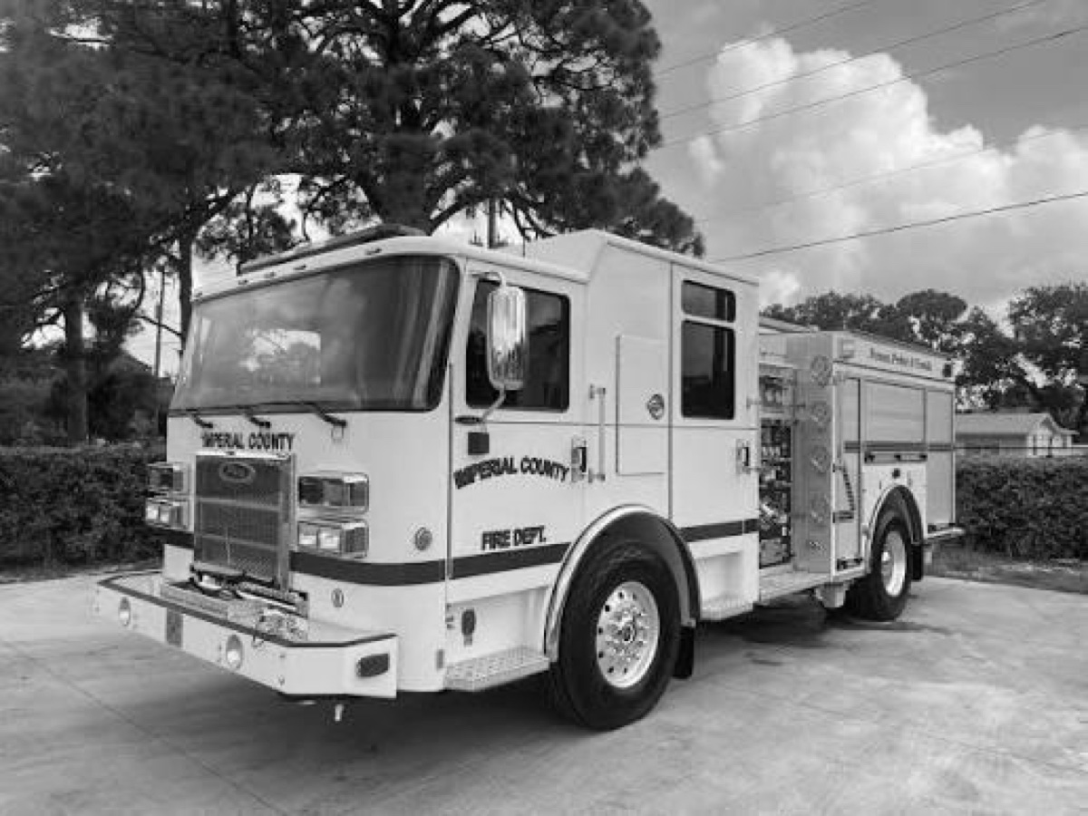 An Imperial County Fire Department fire engine.