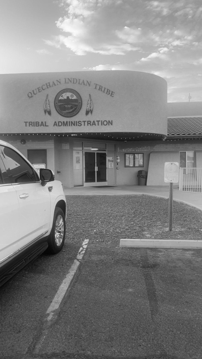 Entrance to the Quechan Indian Tribe Tribal Administration building.