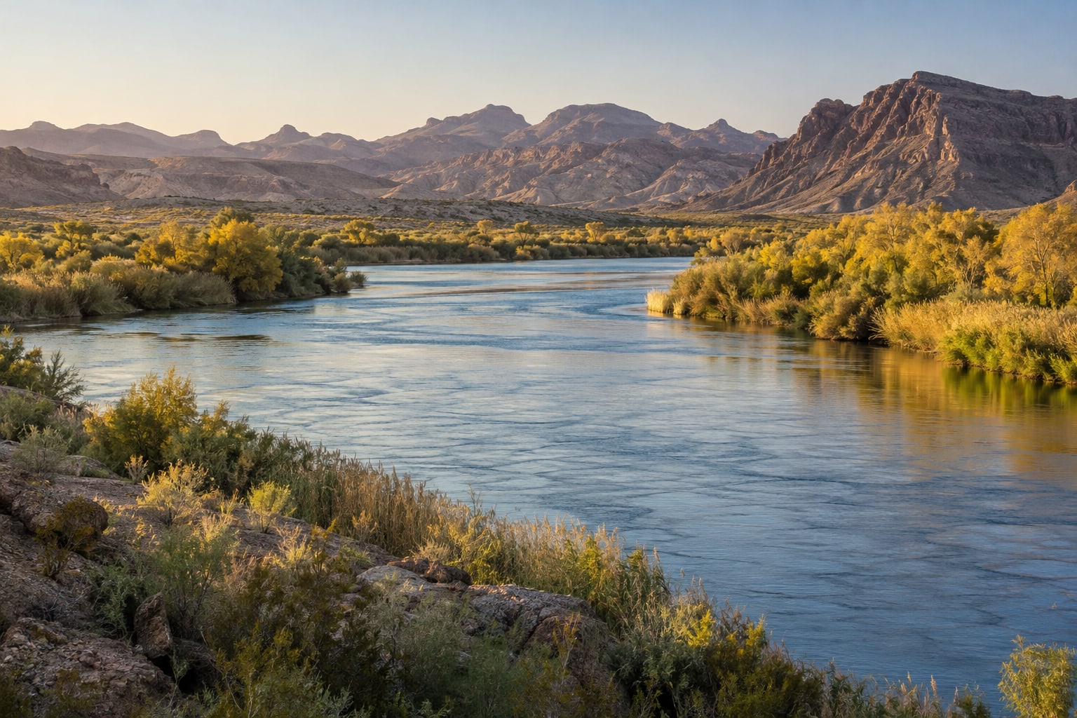 Desert river landscape